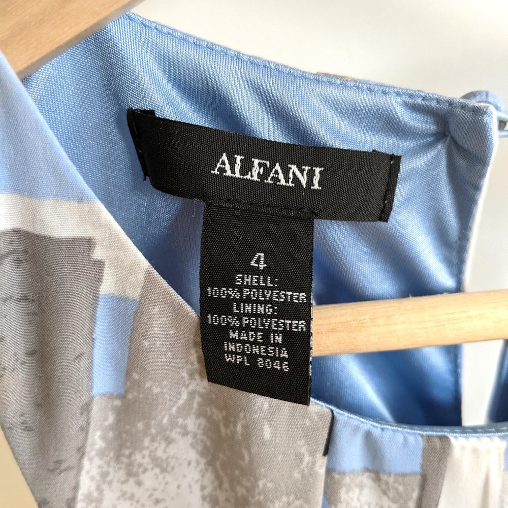 Alfani Geometric Pattern Blue Dress size: 4 - Picture 5 of 7